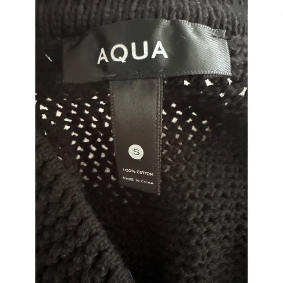 AQUA Crochet Lace Up Mini Dress Black | S - Picture 5 of 8